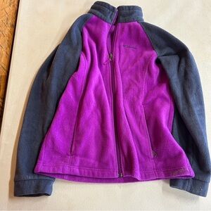 Columbia Kids' Purple and Black Fleece Jacket - Size L